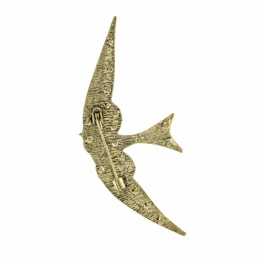 Flying swallow brooch
